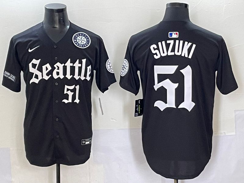 Men 2025 Seattle Mariners #51 Suzuki Five generations Joint Name Nike MLB Jersey style 10